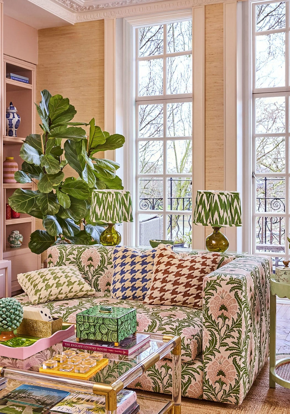 Verdant Revival Glass Table Lamp Base - Olive Green - Casa by Josephine Jenno