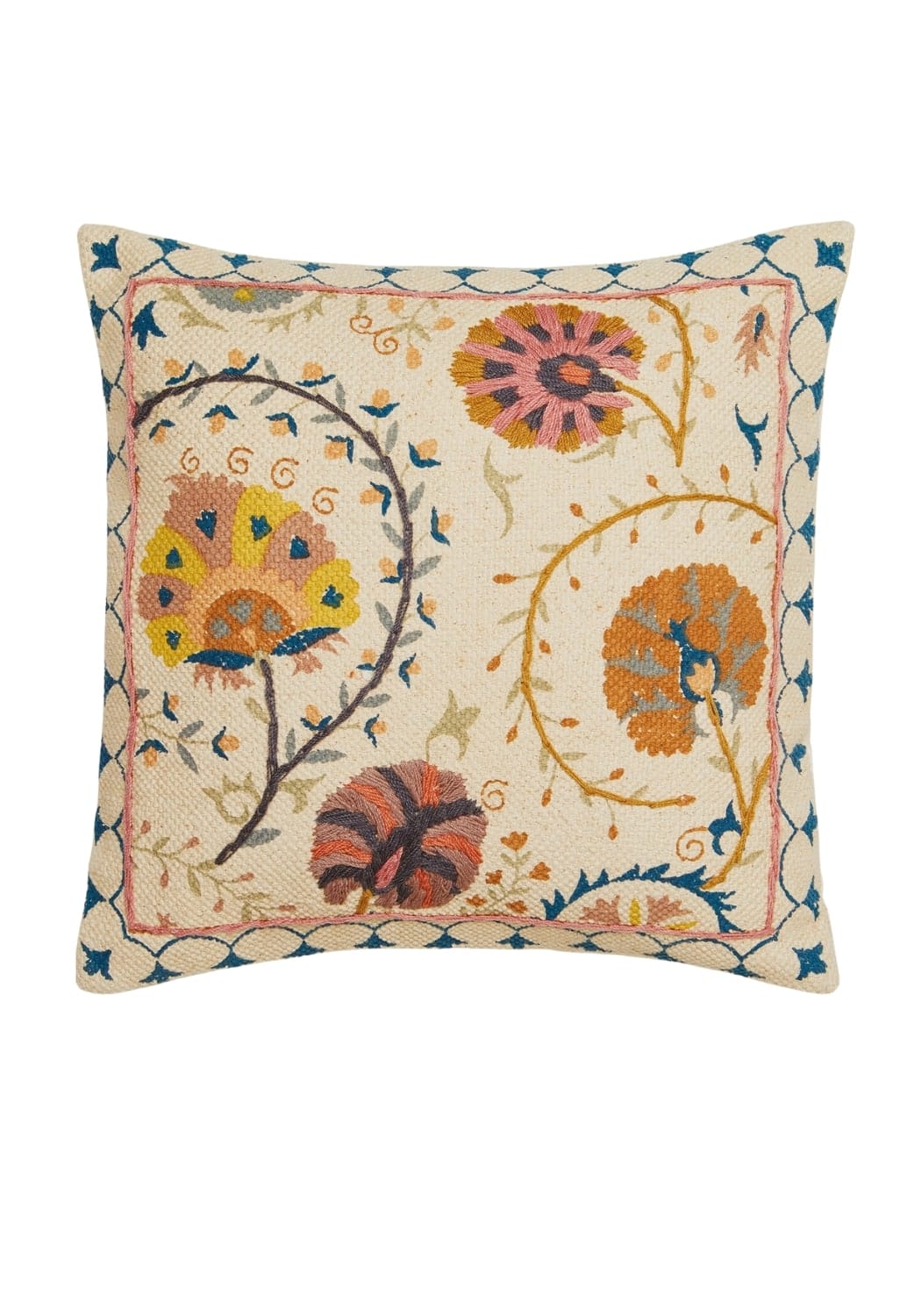 Vintage Suzani Floral Square Cushion Cover - Casa by Josephine Jenno