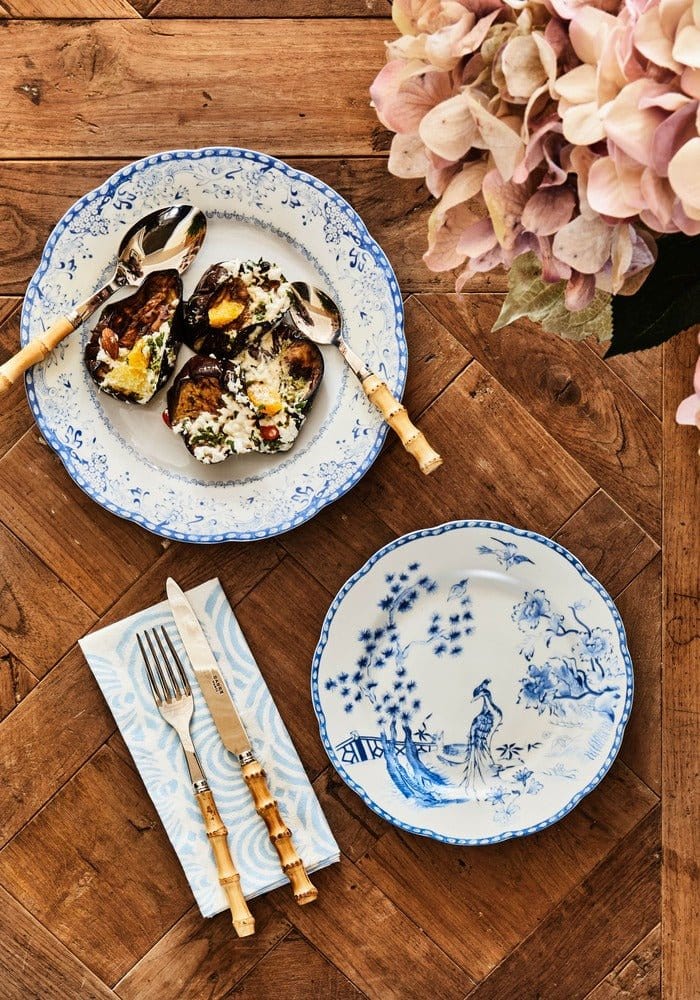 Virginia Blue and White Dinner Plates - Set of 4 - Casa by Josephine Jenno