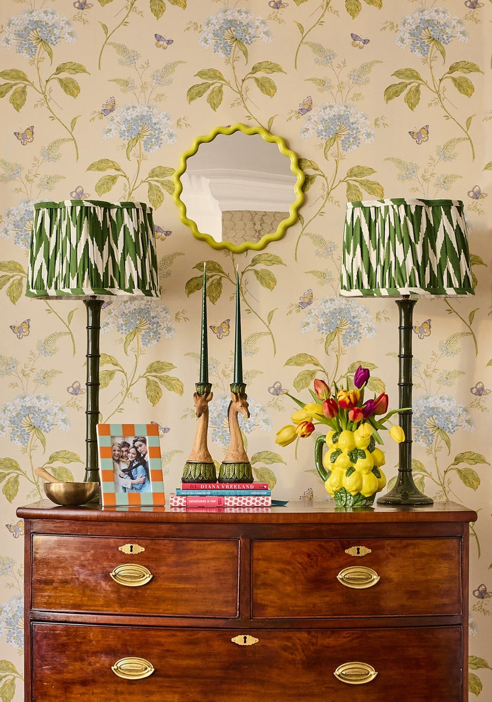 Wavey Round Mirror in Yellow - Casa by Josephine Jenno