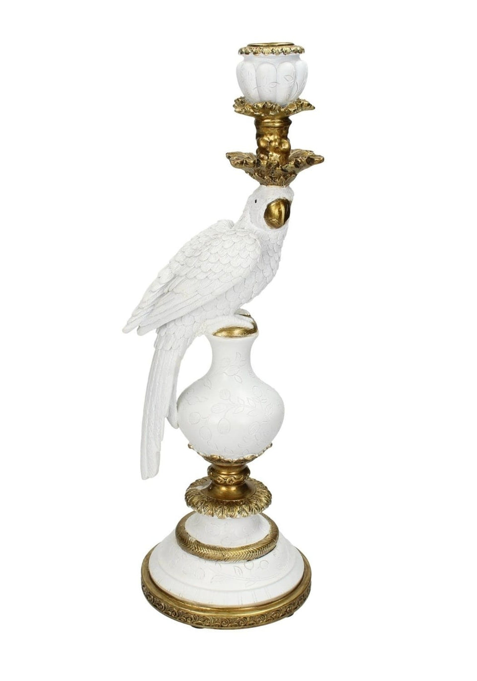 White & Gold Parrot Candle Holder - Casa by Josephine Jenno