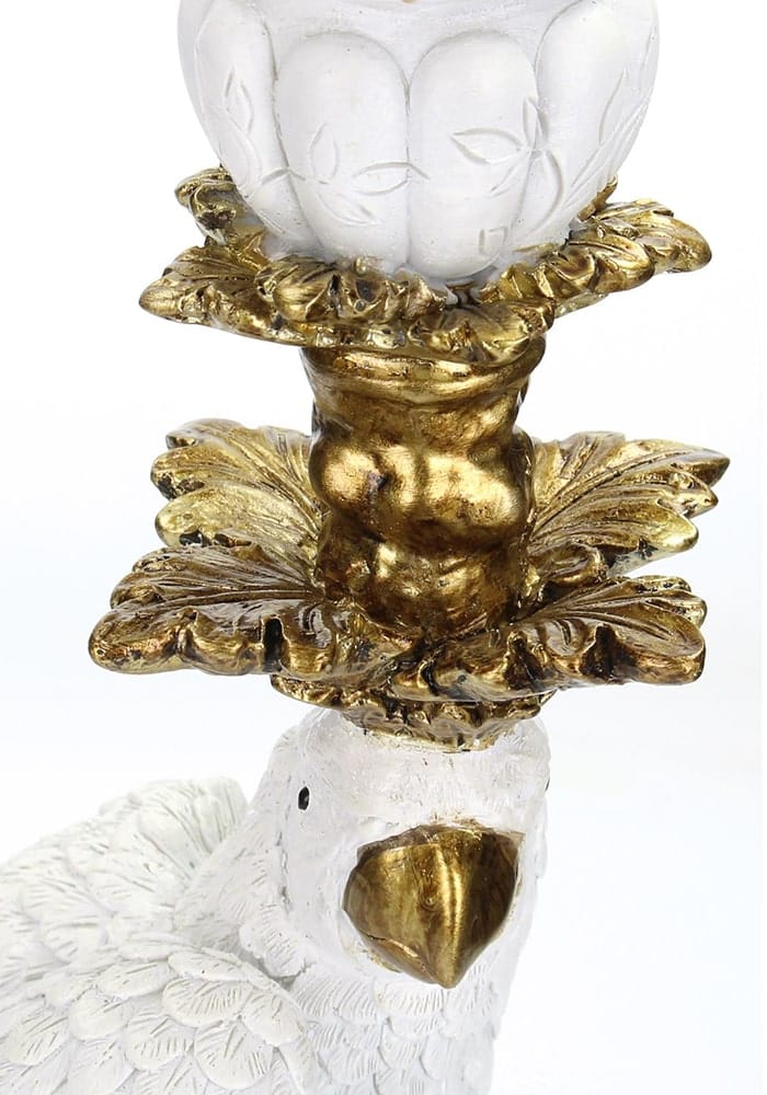 White & Gold Parrot Candle Holder - Casa by Josephine Jenno