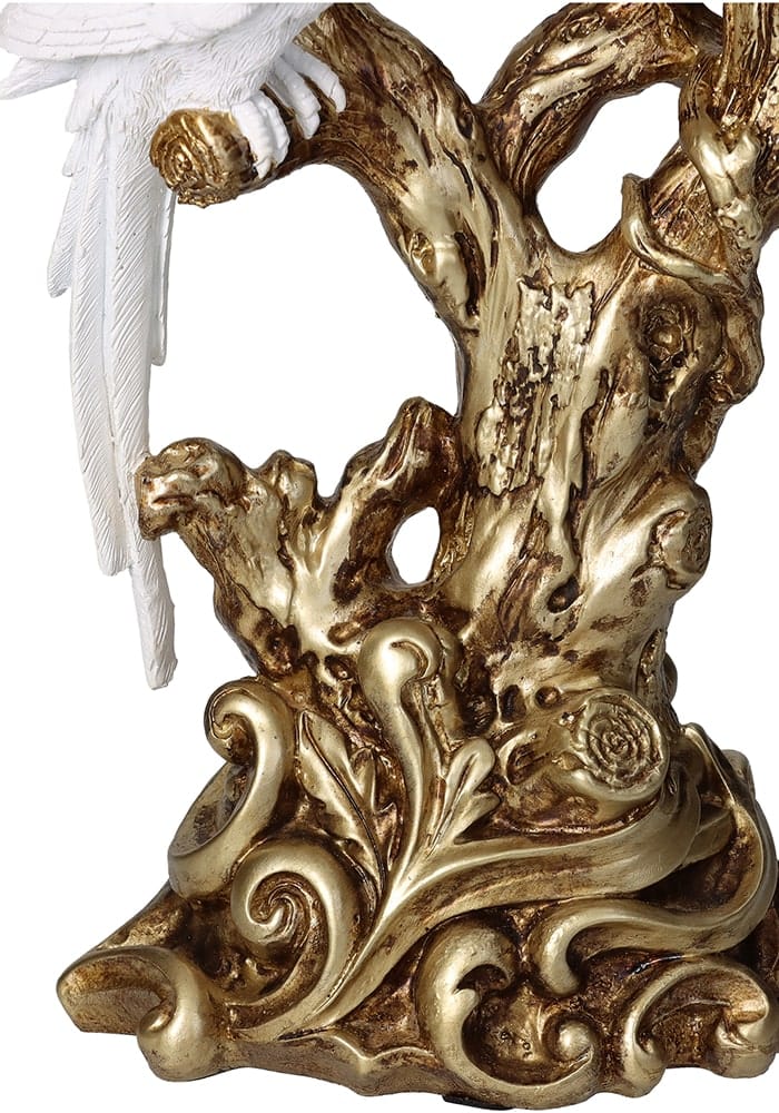 White Parrot On Golden Branches Candle Holders - Casa by Josephine Jenno