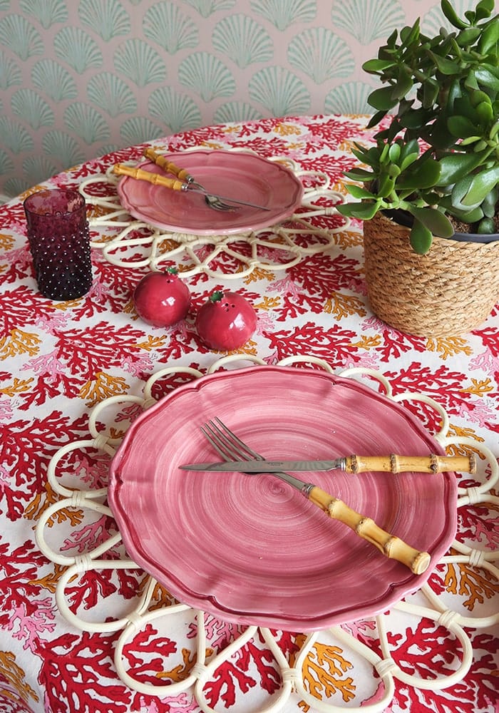 White Petals Rattan Placemats - Set of 4 - Casa by Josephine Jenno