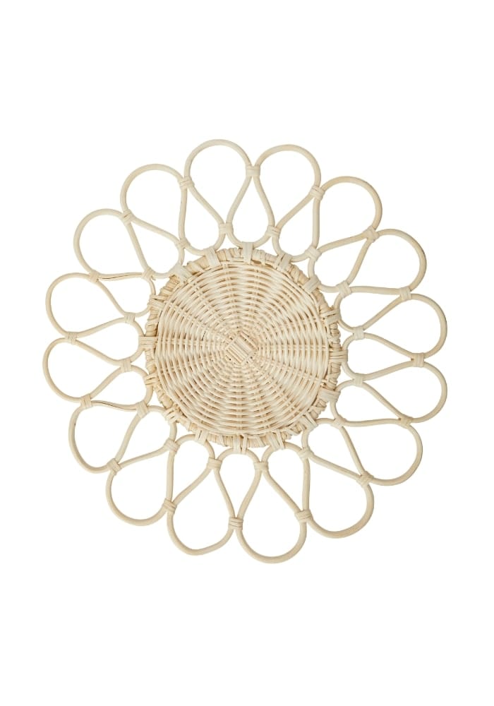 White Petals Rattan Placemats - Set of 4 - Casa by Josephine Jenno