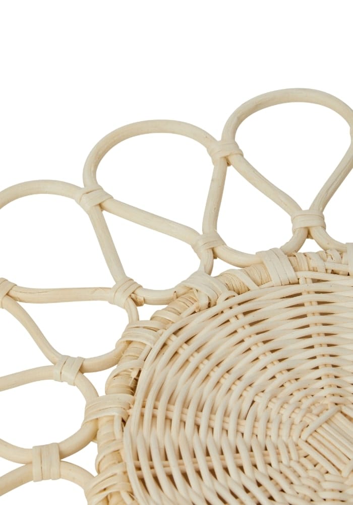 White Petals Rattan Placemats - Set of 4 - Casa by Josephine Jenno