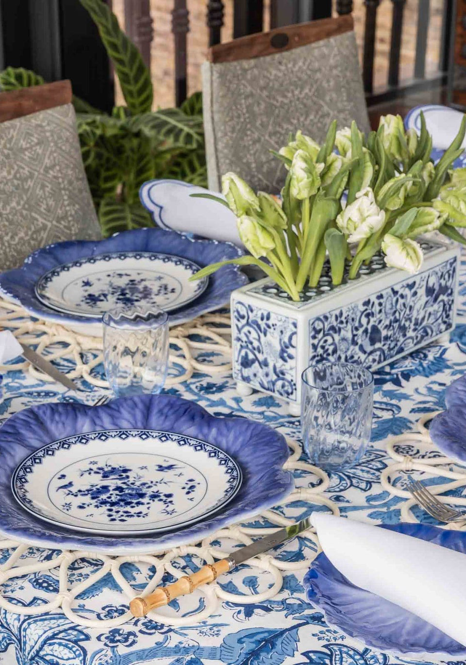 White Petals Rattan Placemats - Set of 4 - Casa by Josephine Jenno