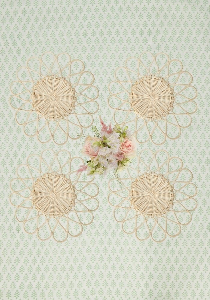 White Petals Rattan Placemats - Set of 4 - Casa by Josephine Jenno