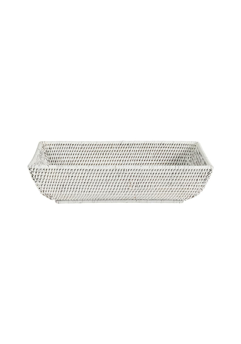 Wiltshire Long Rattan Basket in White - Casa by Josephine Jenno
