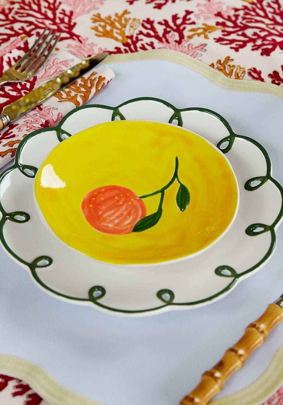 Yellow Trim Placemats - Set of 4 - Casa by Josephine Jenno