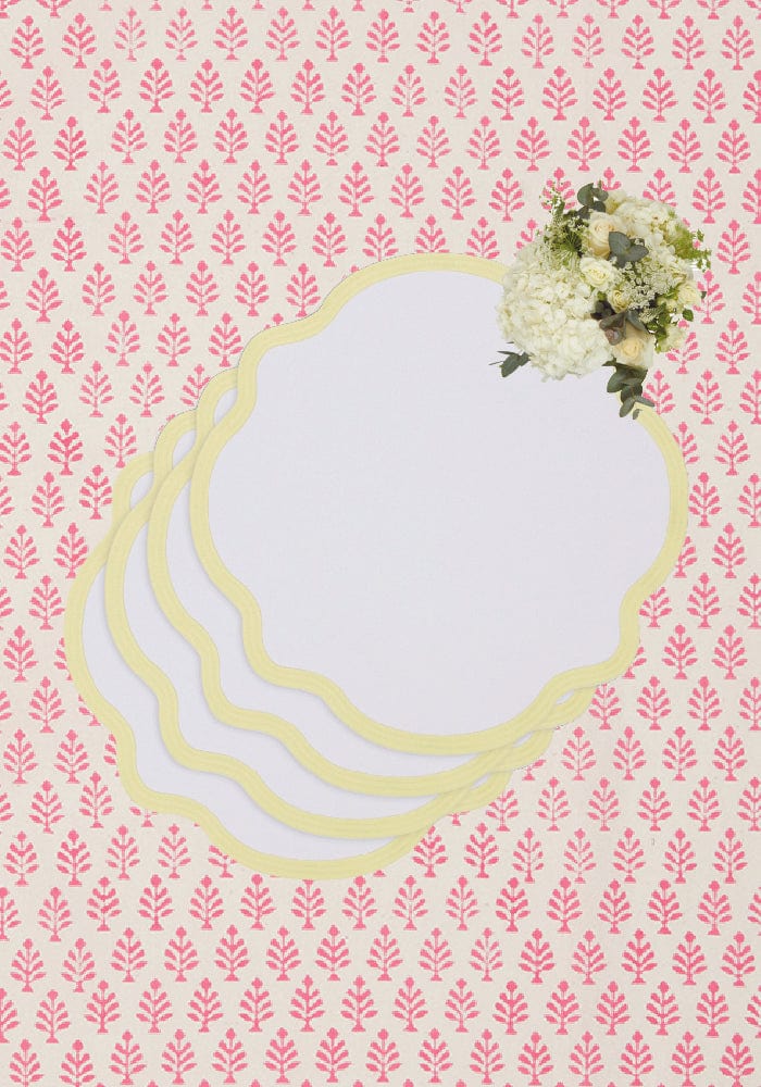 Yellow Trim Placemats - Set of 4 - Casa by Josephine Jenno